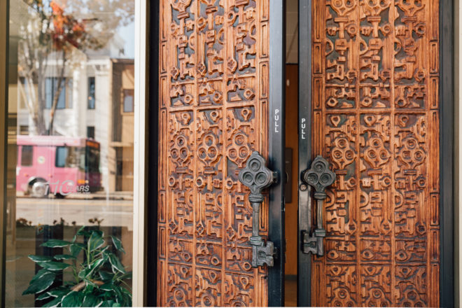 Downtown branch front doors